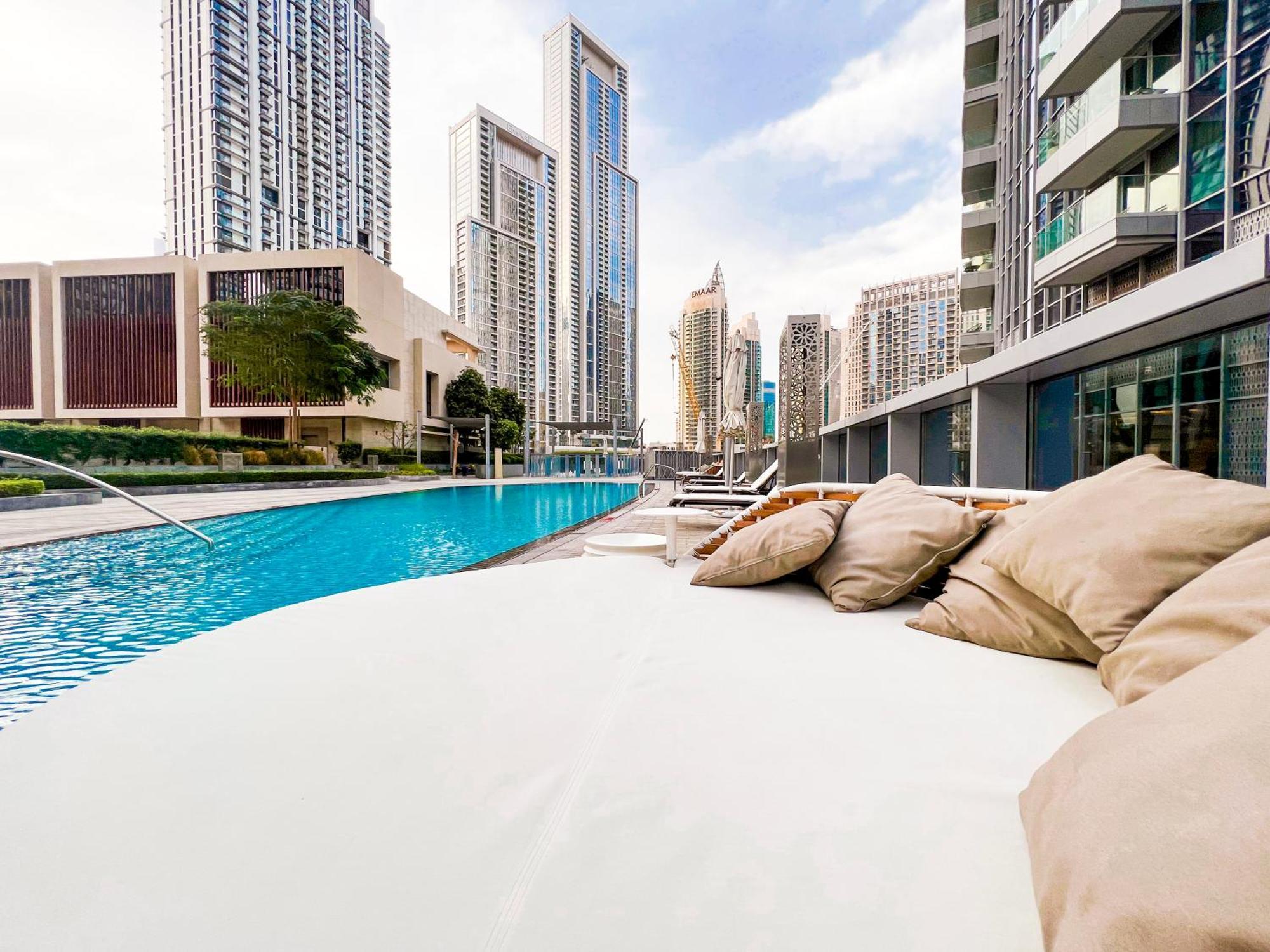 Downtown Luxury - Stunning Burj Khalifa & Sea View - 5 Minutes Walk To Dubai Mall Dış mekan fotoğraf